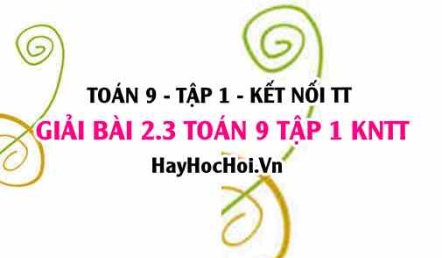 Bài 2.3 Toán 9 tập 1 SGK Kết nối tri thức